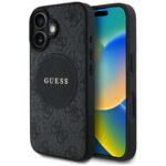 Coque Guess 4G Circle Classic Logo MagSafe pour iPhone 16 - Black