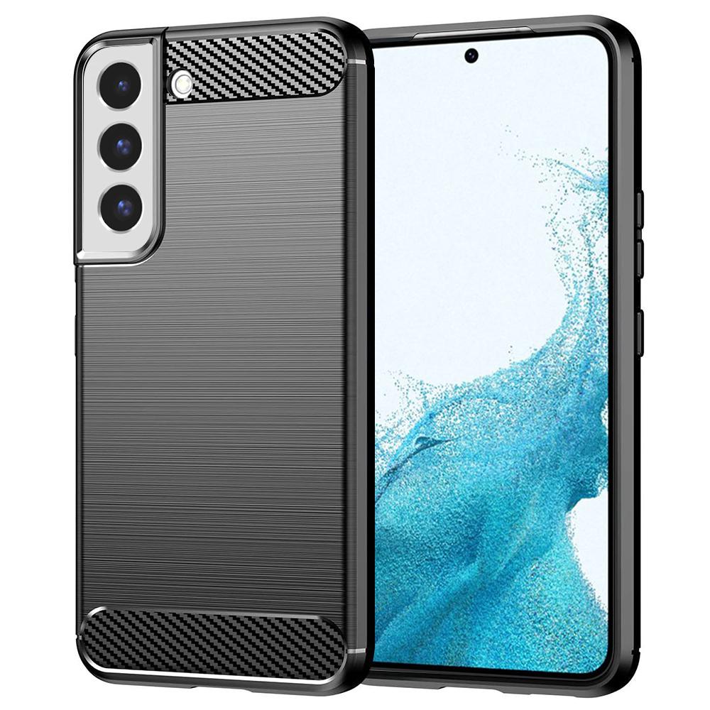 2134969 Coque Techsuit Carbon Silicone pour Samsung Galaxy S22 - Black – Image 1