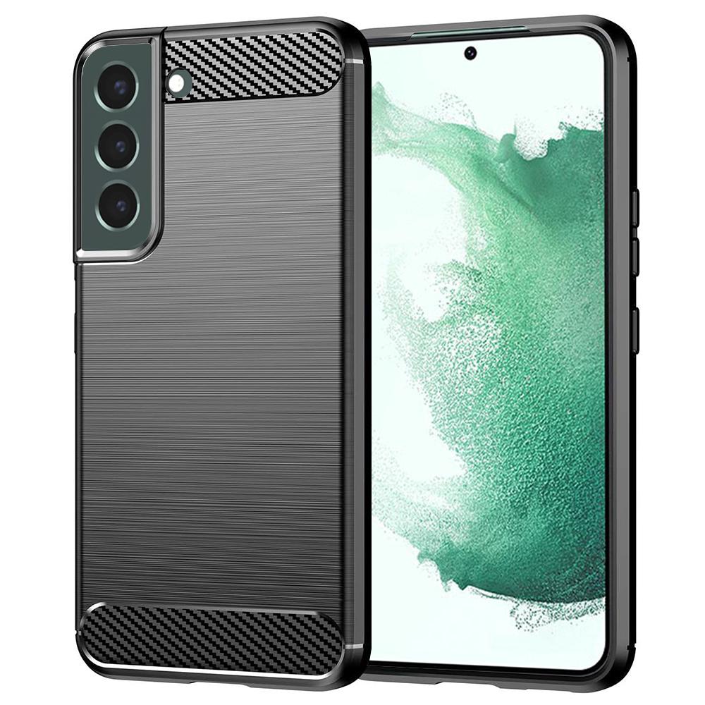 2134987 Coque Techsuit Carbon Silicone pour Samsung Galaxy S22 Plus - Black – Image 1