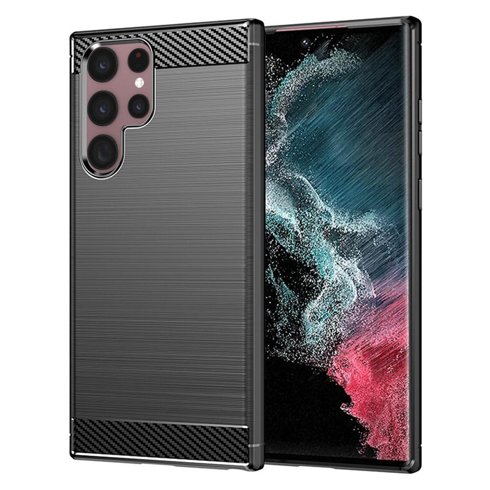 2134999 Coque Techsuit Carbon Silicone pour Samsung Galaxy S22 Ultra - Black – Image 1