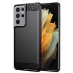 Coque Techsuit Carbon Silicone pour Samsung Galaxy S21 Ultra - Black