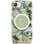 Coque Guess IML Metal Glitter Flowers Triangle MagSafe pour iPhone 16e - Green – Image 3