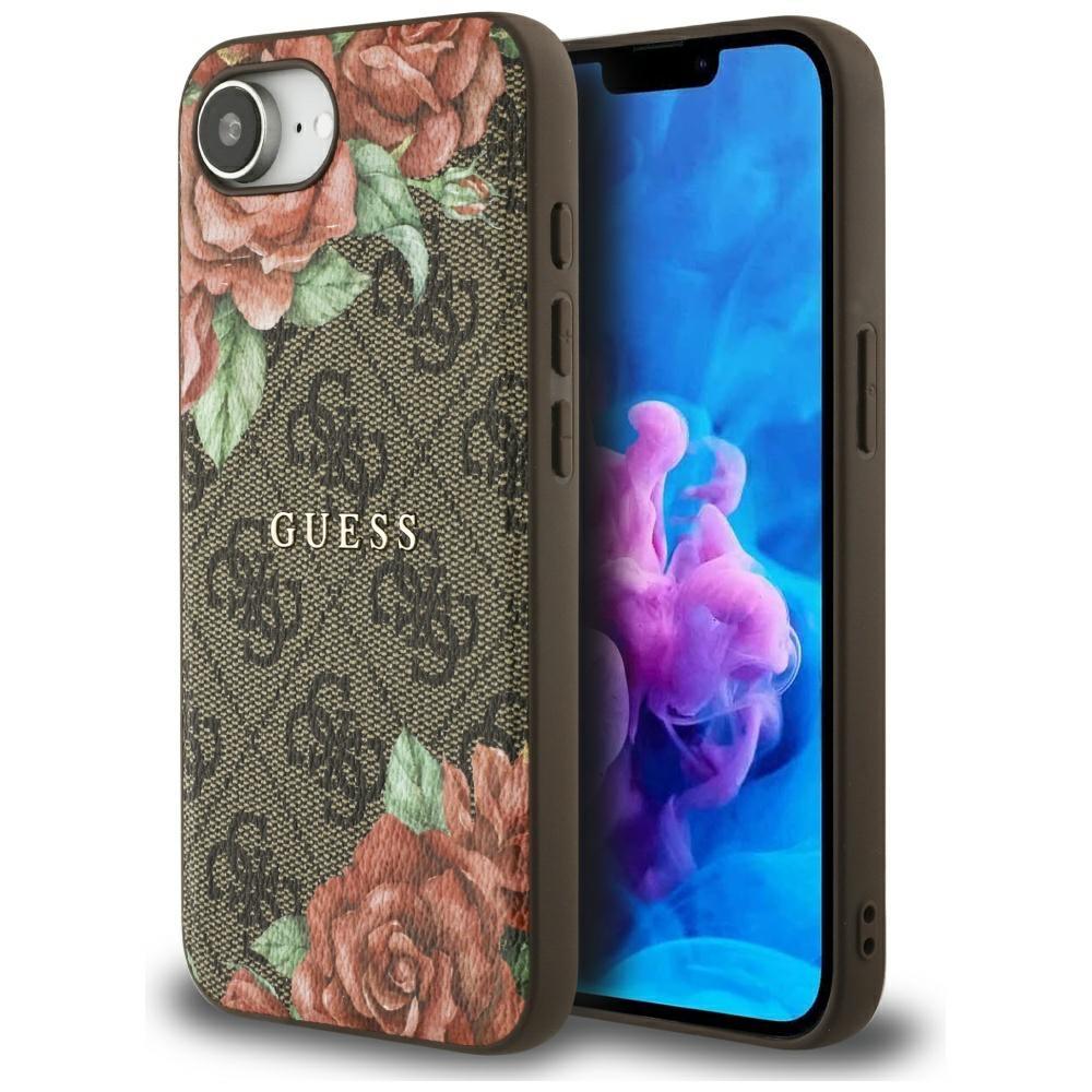 2143051 Coque Guess Hardcase 4G Flower Print MagSafe pour iPhone 16e - Brown – Image 1