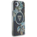 Coque Guess IML Metal Glitter Flowers Triangle MagSafe pour iPhone 16e - Black – Image 2
