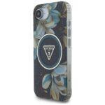 Coque Guess IML Metal Glitter Flowers Triangle MagSafe pour iPhone 16e - Black – Image 4