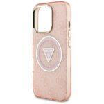 Coque Guess IML Metal Glitter 4G Circle Triangle MagSafe pour iPhone 16 Pro Max - Pink – Image 5