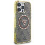 Coque Guess IML Metal Glitter 4G Circle Triangle MagSafe pour iPhone 16 Pro - Brown – Image 2