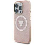 Coque Guess IML Metal Glitter 4G Circle Triangle MagSafe pour iPhone 16 Pro - Pink – Image 3