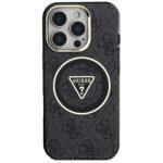 Coque Guess IML Metal Glitter 4G Circle Triangle MagSafe pour iPhone 16 Pro - Black – Image 3