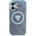 Coque Guess IML Metal Glitter 4G Circle Triangle MagSafe pour iPhone 16 - Blue – Image 3