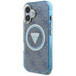 Coque Guess IML Metal Glitter 4G Circle Triangle MagSafe pour iPhone 16 - Blue – Image 4