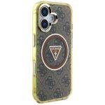 Coque Guess IML Metal Glitter 4G Circle Triangle MagSafe pour iPhone 16 - Brown – Image 2