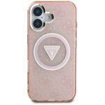 Coque Guess IML Metal Glitter 4G Circle Triangle MagSafe pour iPhone 16 - Pink – Image 3