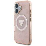 Coque Guess IML Metal Glitter 4G Circle Triangle MagSafe pour iPhone 16 - Pink – Image 4