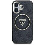 Coque Guess IML Metal Glitter 4G Circle Triangle MagSafe pour iPhone 16 - Black – Image 2