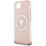 Coque Guess IML Metal Glitter 4G Circle Triangle MagSafe pour iPhone 16e - Pink – Image 5