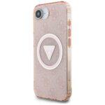 Coque Guess IML Metal Glitter 4G Circle Triangle MagSafe pour iPhone 16e - Pink – Image 4