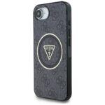 Coque Guess IML Metal Glitter 4G Circle Triangle MagSafe pour iPhone 16e - Black – Image 4