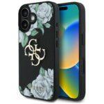 Coque Guess Hardcase 4G Grained Roses Big Logo pour iPhone 16 - Black