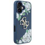 Coque Guess Hardcase 4G Grained Roses Big Logo pour iPhone 16 - Blue – Image 2