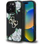 Coque Guess Hardcase 4G Grained Roses Big Logo pour iPhone 16 Pro - Black