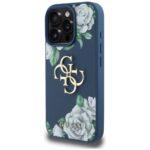 Coque Guess Hardcase 4G Grained Roses Big Logo pour iPhone 16 Pro - Blue – Image 4