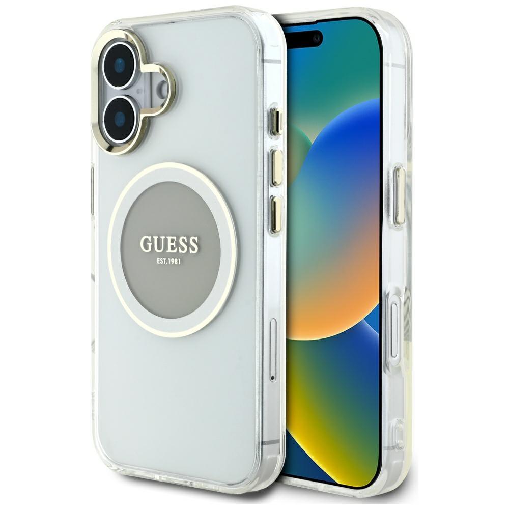 2158999 Coque Guess IML Metal Colored Circle MagSafe pour iPhone 16 - Grey – Image 1