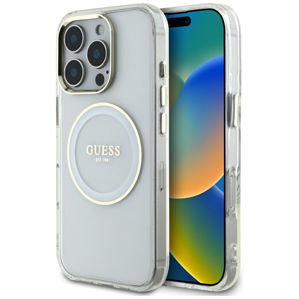 2159167 Coque Guess IML Metal Colored Circle MagSafe pour iPhone 16 Pro - White – Image 1