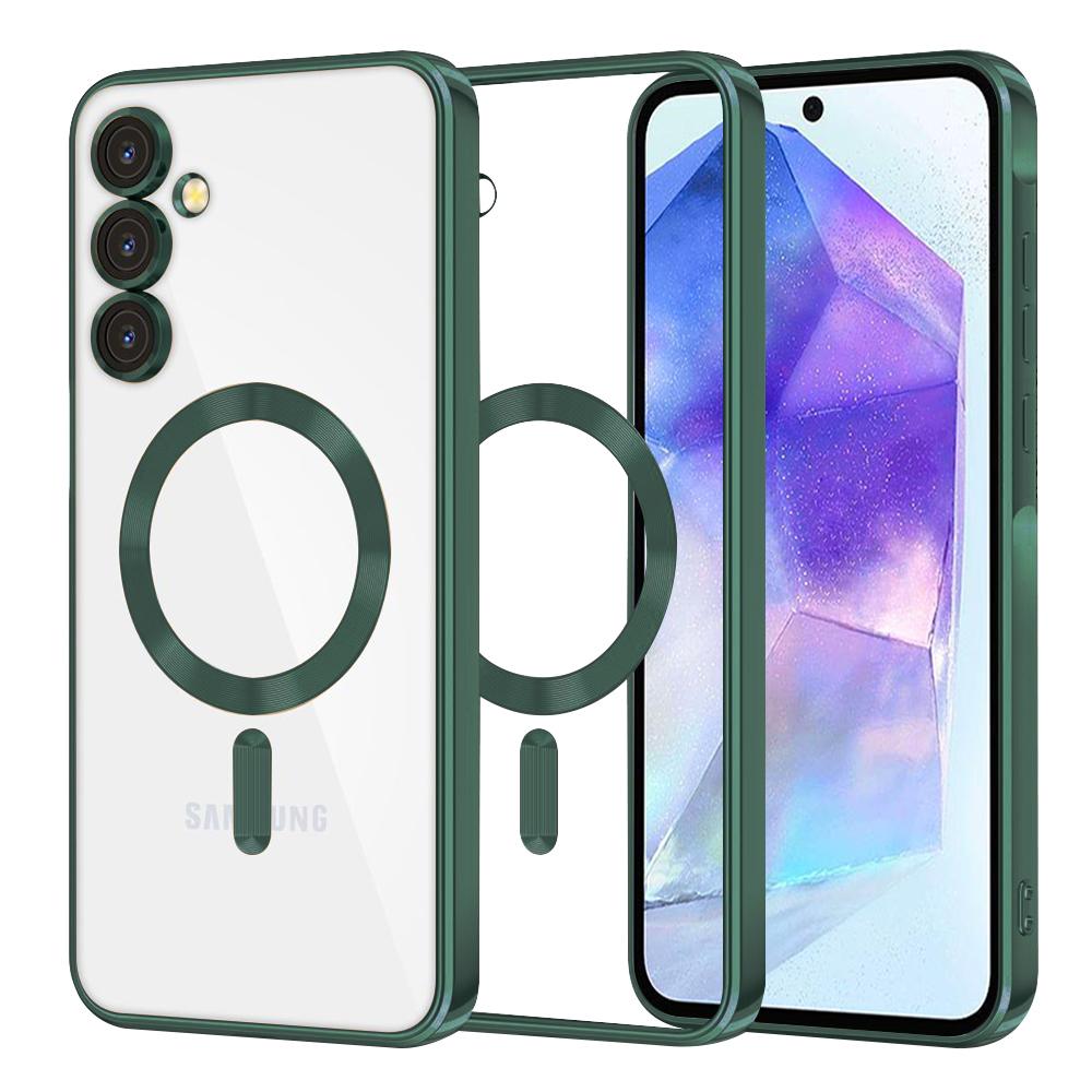 2162707 Coque Techsuit Luxury Crystal MagSafe pour Samsung Galaxy A55 - Deep Green – Image 1