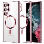 Coque Techsuit Luxury Crystal MagSafe pour Samsung Galaxy S22 Ultra - Pink