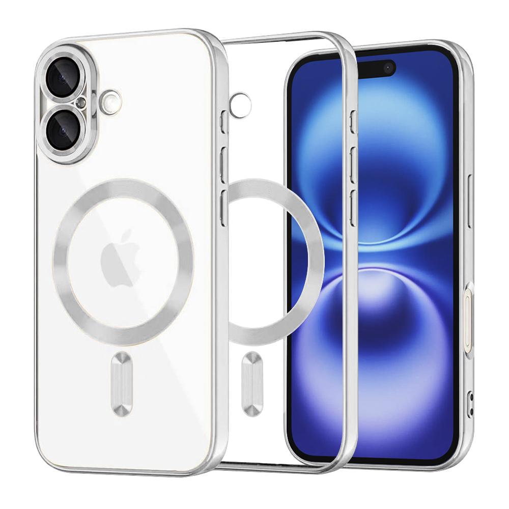 2167705 Coque Techsuit Luxury Crystal MagSafe pour iPhone 16 - Silver – Image 1