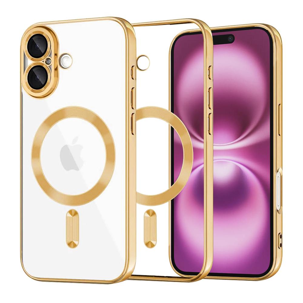 2167795 Coque Techsuit Luxury Crystal MagSafe pour iPhone 16 Plus - Gold – Image 1