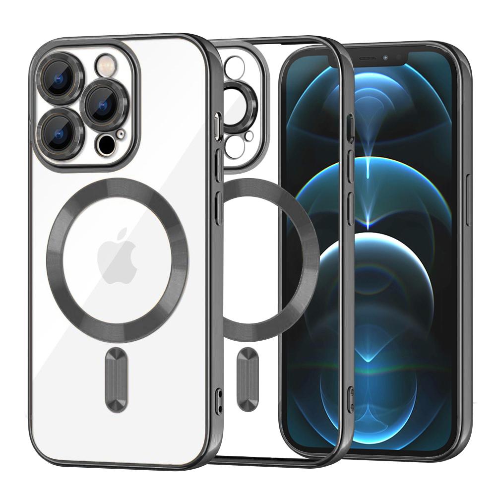 2168425 Coque Techsuit Luxury Crystal MagSafe pour iPhone 12 Pro Max - Black – Image 1