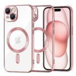 Coque Techsuit Luxury Crystal MagSafe pour iPhone 15 - Pink