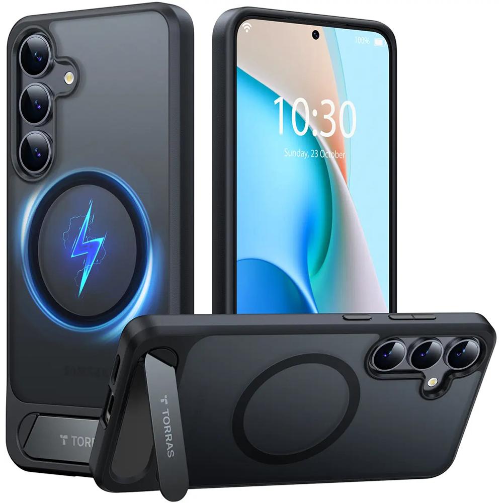 2176627 Coque Torras Pstand MagSafe pour Samsung Galaxy S25 Plus - Black – Image 1