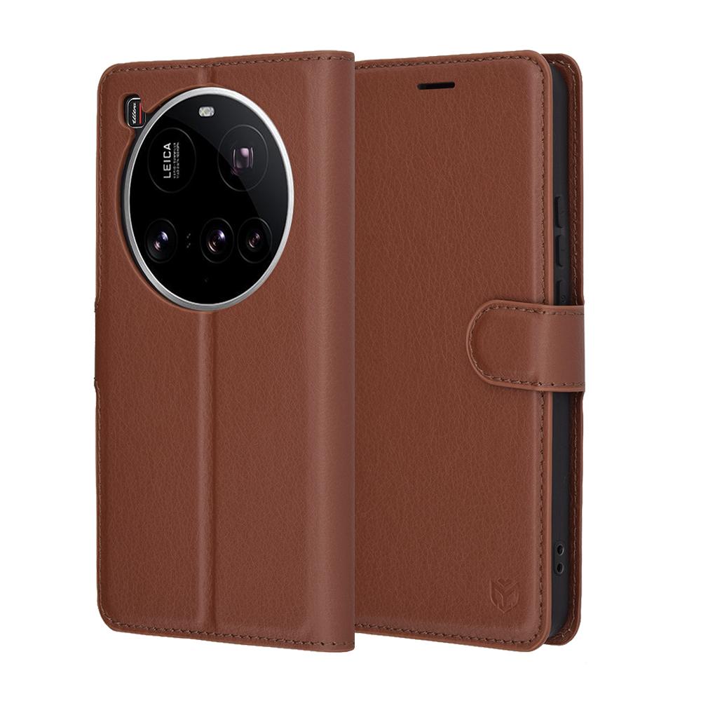 2180029 Étui portefeuille Techsuit Leather Folio pour Xiaomi 15 Ultra - Brown – Image 1