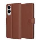 Étui portefeuille Techsuit Leather Folio pour Samsung Galaxy S25 Edge - Brown