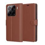 Étui portefeuille Techsuit Leather Folio pour Xiaomi 15 Pro - Brown