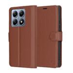 Étui portefeuille Techsuit Leather Folio pour Xiaomi 14T Pro - Brown