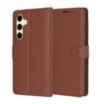 Étui portefeuille Techsuit Leather Folio pour Samsung Galaxy S24 FE - Brown