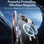 Coque MagSafe ESR Classic Hybrid HaloLock avec contrôle caméra pour iPhone 16 Pro Max - Clear – Image 6