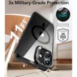 Coque MagSafe ESR Classic Hybrid HaloLock Kickstand pour iPhone 16 - Clear Black – Image 3