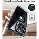 Coque MagSafe ESR Classic Hybrid HaloLock Kickstand pour iPhone 16 Pro Max - Clear Black – Image 2