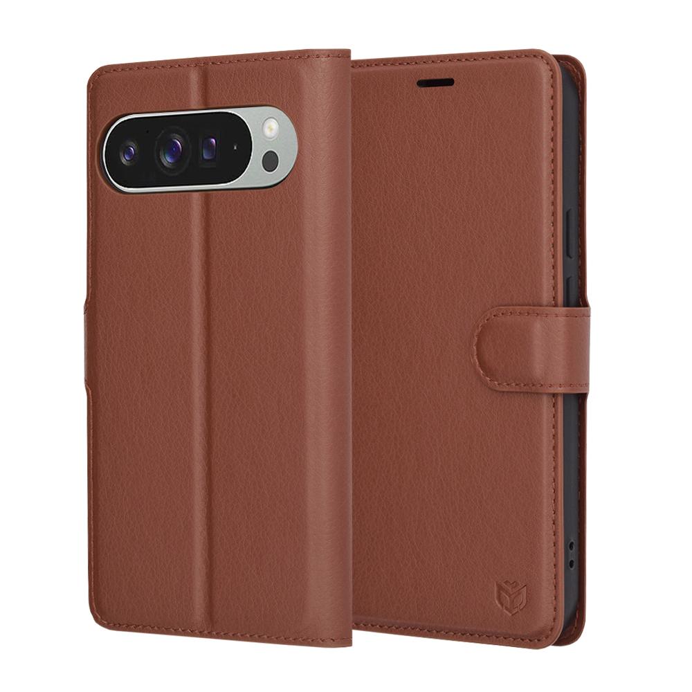2223007 Étui portefeuille Techsuit Leather Folio pour Google Pixel 9 Pro XL - Brown – Image 1