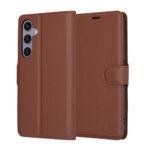 Étui portefeuille Techsuit Leather Folio pour Samsung Galaxy S24 Plus - Brown