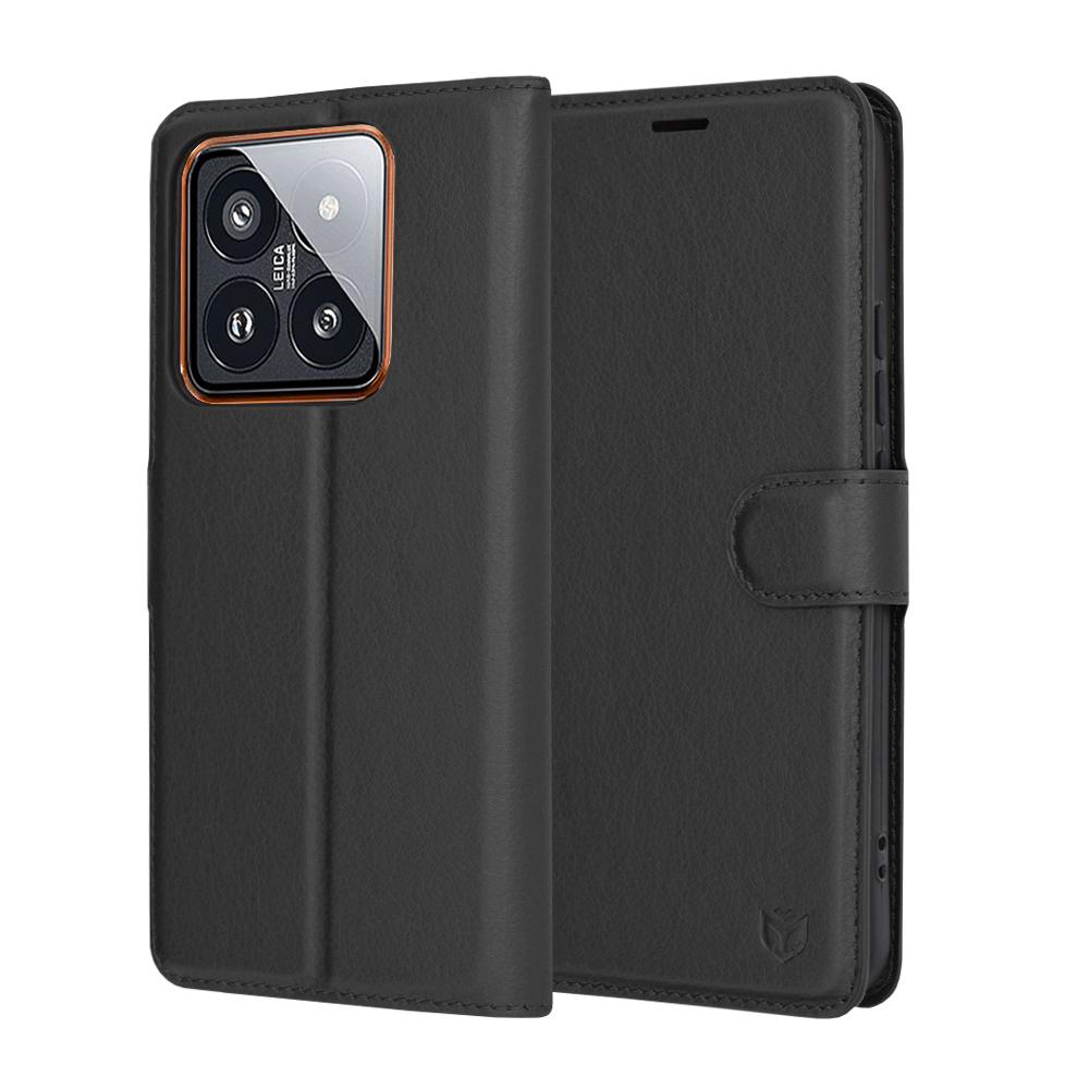 2223847 Étui portefeuille Techsuit Leather Folio pour Xiaomi 14 Pro - Black – Image 1