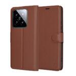 Étui portefeuille Techsuit Leather Folio pour Xiaomi 14 - Brown