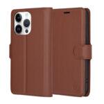 Étui portefeuille Techsuit Leather Folio pour iPhone 14 Pro - Brown