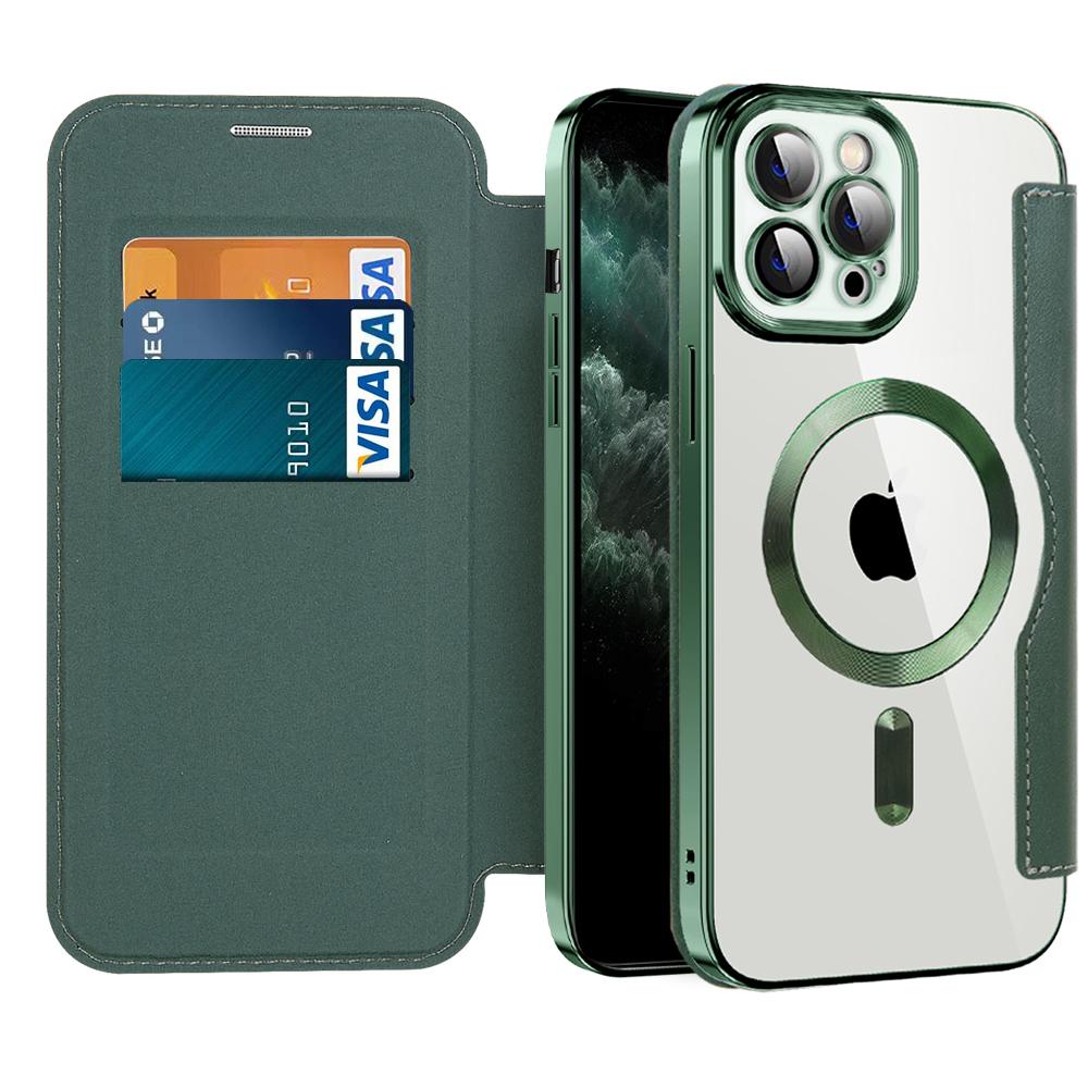 2313145 Étui portefeuille Techsuit SmartMag Book Case pour iPhone 11 Pro Max - Green – Image 1