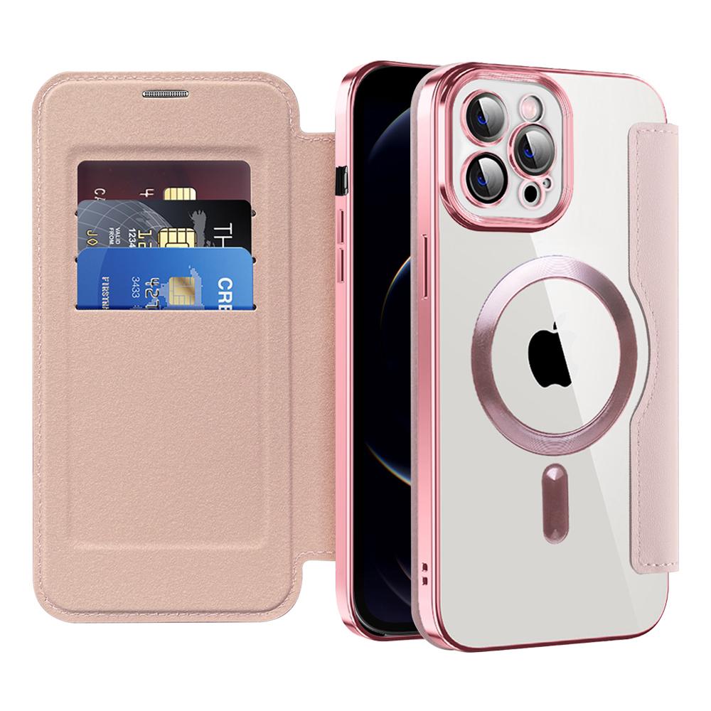 2313427 Étui portefeuille Techsuit SmartMag Book Case pour iPhone 12 Pro Max - Pink – Image 1
